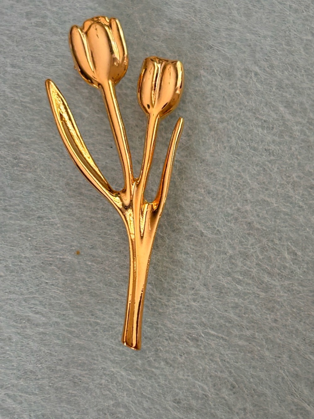 Gold Tone Tulip Flower Brooch Pin (4)